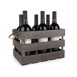 TWINE Rustic Farm 6 bottle Wood Wine Crate