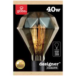 Globe Electric Designer Diamante 40 W BR30 Decorative Incandescent Bulb E26 (Medium) Amber 1 pk
