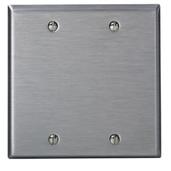 Leviton Silver 2 gang Stainless Steel Blank Wall Plate 1 pk