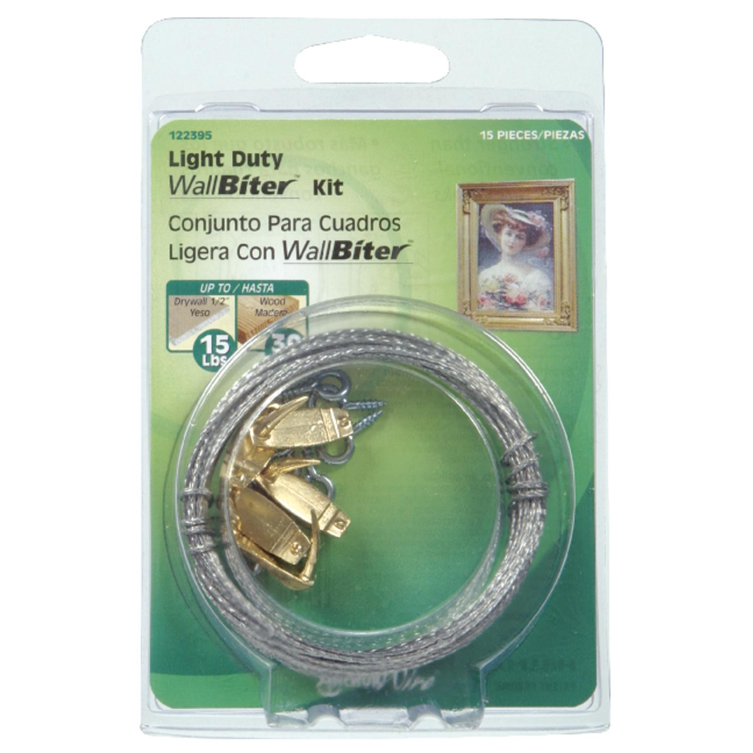 Hillman WallBiter Brass-Plated Silver Light Duty Picture Hook Kit 30 lb 5 pk Hillman WallBiter Brass-Plated Silver Light Duty Picture Hook Kit 30 lb 5 pk