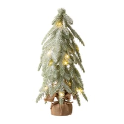 Glitzhome 1-1/2 ft. Full LED 20 ct Frosted Artificial Christmas Tree