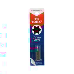 Best Way Tools Torx 1/4 in. X 1 in. L T3 Screwdriver Bit Carbon Steel 1 pc
