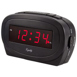 La Crosse Technology Equity 1.85 in. Black/Red Alarm Clock LED Plug-In