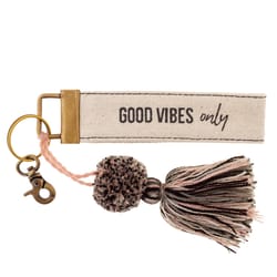 Karma Good Vibes Tassel Keychain Cotton Canvas 1 pk