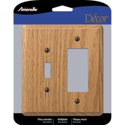 Amerelle Contemporary Brown 2 gang Wood Decorator/Toggle Wall Plate 1 pk