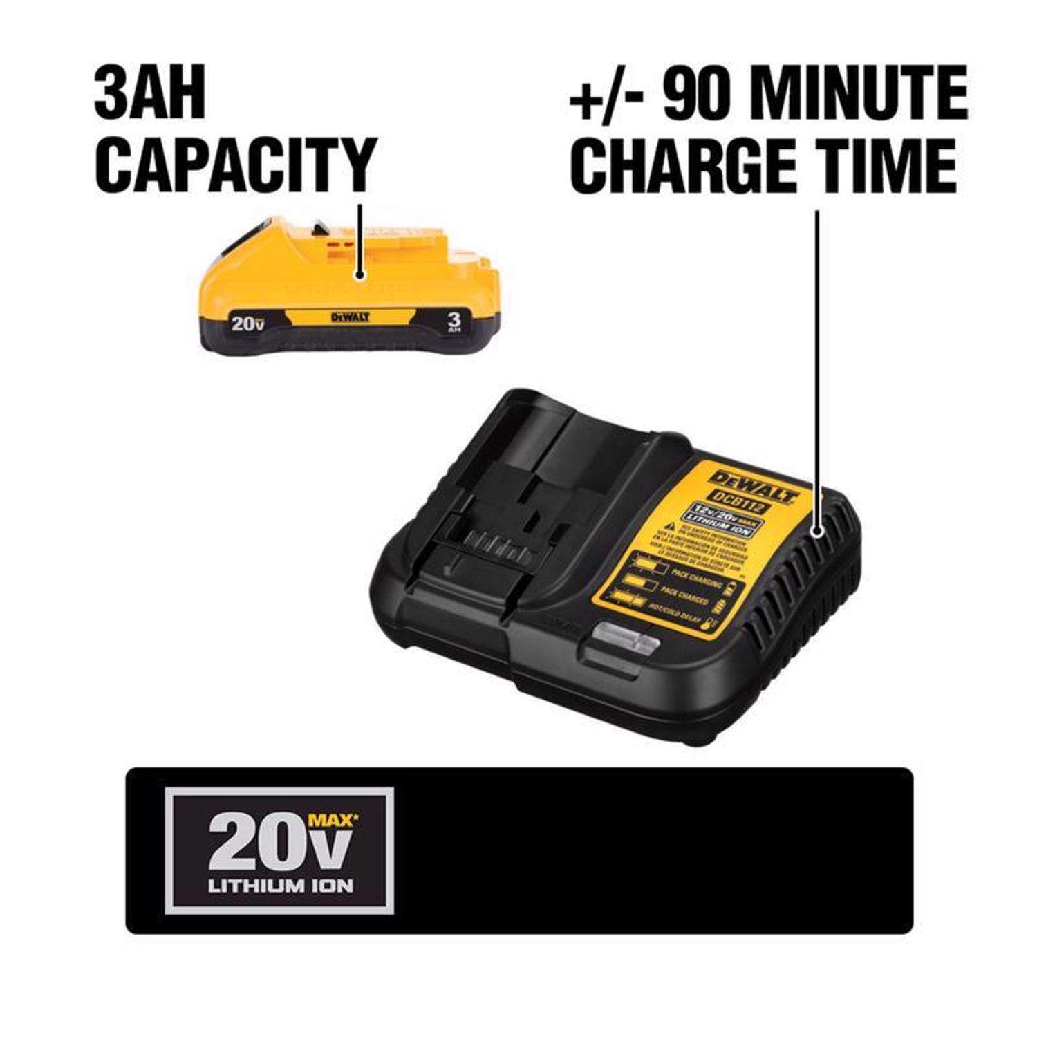 DeWalt 20V MAX DCB230C 3 Ah Lithium Ion Compact Battery and