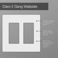 Lutron Claro White 2 gang Plastic Decorator Wall Plate 1 pk
