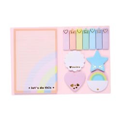 OOLY Side Notes Pastel Rainbows 6 in. W X 4.5 in. L Assorted Sticky Tab Note Pad Set 1 pad