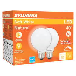 Sylvania Natural G25 E26 (Medium) LED Bulb Soft White 40 W 2 pk