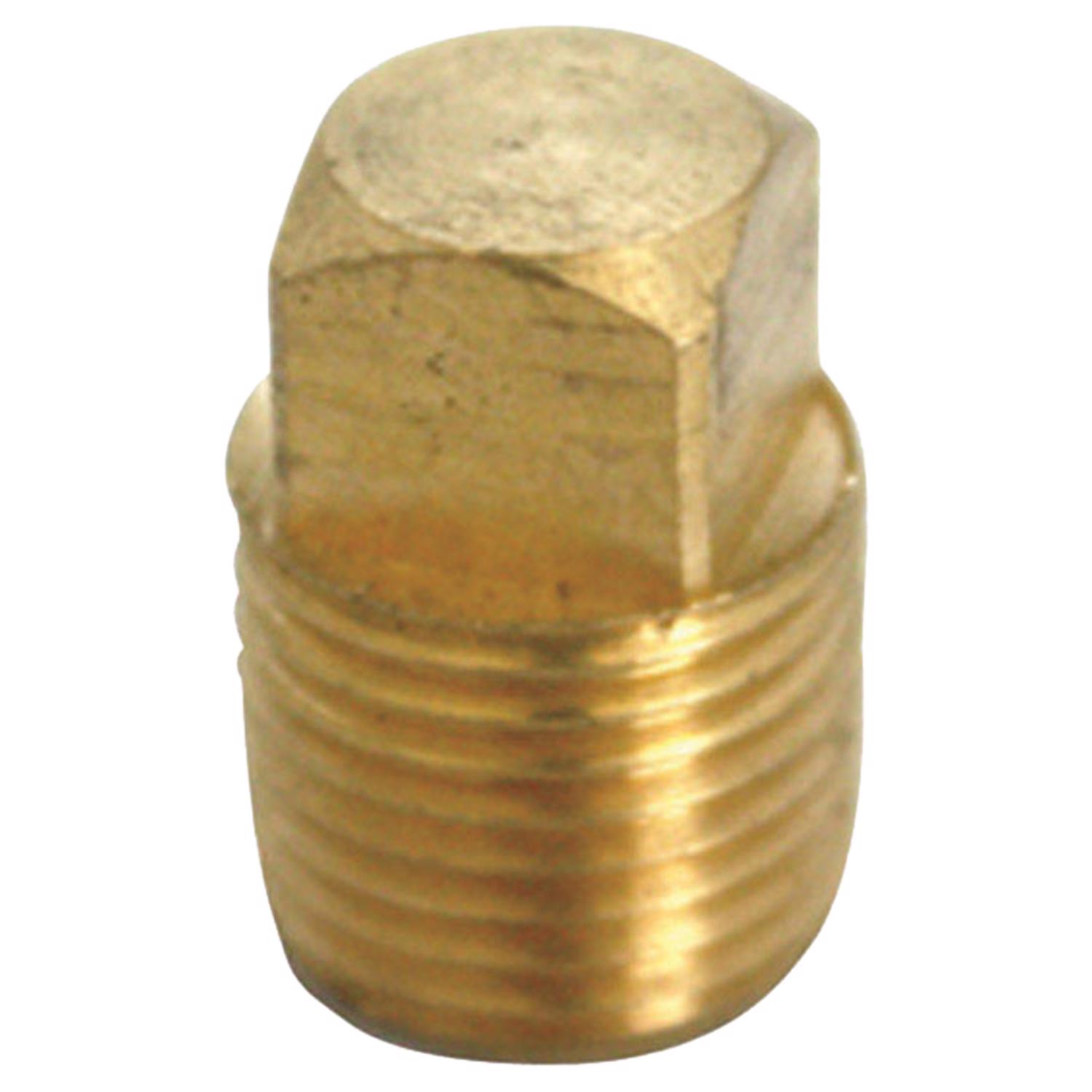 1/2 in. MPT Brass Square Head Cored Plug - Ace Hardware