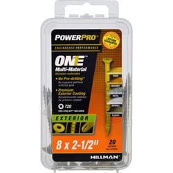 HILLMAN Power Pro No. 8 Ga. X 2-1/2 in. L Star Flat Head Coarse Multi-Material Screws