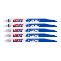 Lenox 12 in. Bi-Metal Reciprocating Saw Blade 6 TPI 5 pk