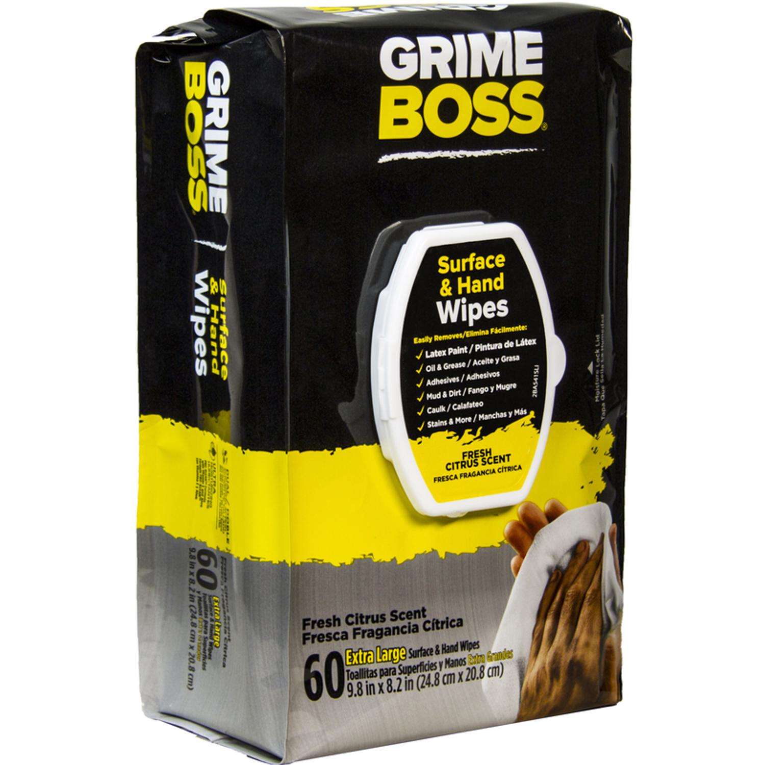 Grime Boss Fiber Blend Scrubbing Household Disinfecting Wipes 8 in