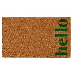 Home & More 2 ft. W X 3 ft. L Multi-color Vertical Hello Coir Door Mat