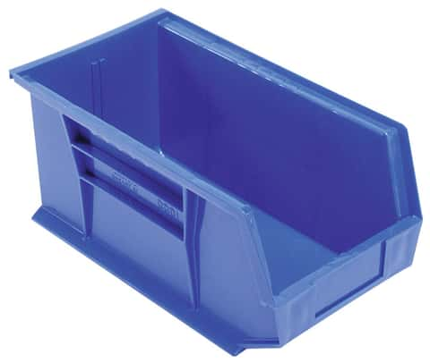 Strong Hold Metal Storage Cabinets with Quantum Plastic Bins