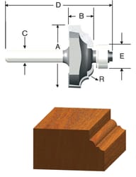 Vermont American 1-1/8 in. D X 1/8 in. X 2-1/8 in. L Carbide Tipped 2-Flute Classical Router Bit