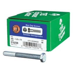 HILLMAN M8-1.25 mm D X 70 mm L Heat Treated Steel Hex Head Cap Screw 1 pk