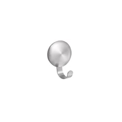 iDesign Affixx 1.25 in. H X 2 in. W X 3.25 in. L Brushed Silver Adhesive Hook