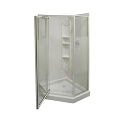 MAAX Himalaya 74-1/4 in. H X 38 in. W White Framed Shower Kit