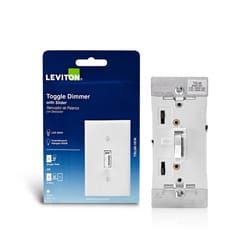 Leviton White 600 W Toggle Dimmer Switch 1 pk