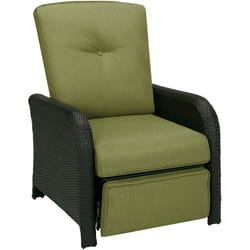 Hanover Strathmere Brown Steel Frame Reclining Chair Green