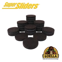 Super Sliders Gorilla Glue Brown 1-1/2 in. Adhesive Felt Sliders 24 pk