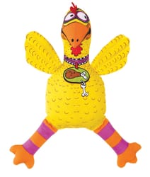 Fat Cat Multicolored Suspicious Chicken Canvas Squeak Dog Toy Large 1 pk