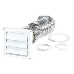 Ace 4 in. W X 6 in. L White Plastic Dryer Vent Kit