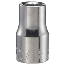 Craftsman 7/16 in. S X 1/2 in. drive S SAE 12 Point Standard Shallow Socket 1 pc