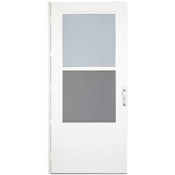 Larson 81 in. H X 32 in. W Vinyl/Wood White Mid-View Reversible Self-Storing Storm Door