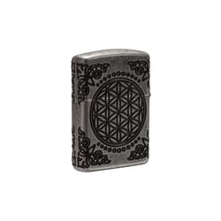 Zippo Black/Silver Armor Tree of Life Lighter 1 pk