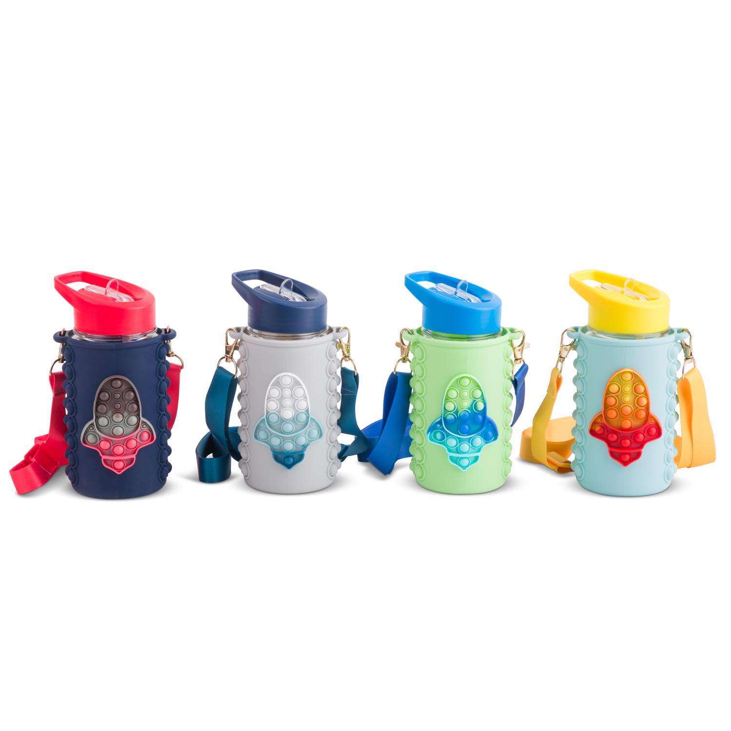 Collapsible Sports Water Bottle for Kids- Cute Travel Water bottles  -Silicone/BPA Free (Basket & Baseball) 2 Pack