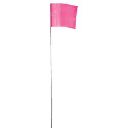 Empire 21 in. Pink High visibility Stake Flags Plastic 100 pk