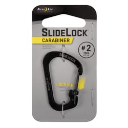Nite Ize SlideLock 1.8 in. D Stainless Steel Black Carabiner Key Holder