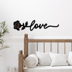 P Graham Dunn 7 in. H X 1 in. W X 30 in. L Black MDF Love Wall Word