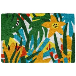 Jellybean 20 in. W X 30 in. L Multi-color Palm & Flower Thatch Polyester Accent Rug