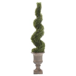 DW Silks 84 in. H X 16 in. L Polyester Spiral Rosemary Topiary in Urn