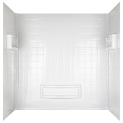 ASB Distinction 60 in. H X 60 in. W X 32 in. L White Bathtub Wall