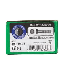 HILLMAN 3/8-16 in. D X 4 in. L Steel Hex Head Cap Screw 25 pk