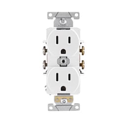 Leviton 15 amps 125 V Duplex White Outlet 5-15R 1 pk