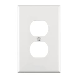 Leviton White 1 gang Nylon Duplex Wall Plate 1 pk