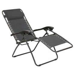 Living Accents Black Steel Frame Zero Gravity Relaxer Chair Gray