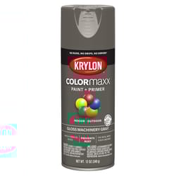 Krylon ColorMaxx Gloss Machinery Gray Paint + Primer Spray Paint 12 oz.