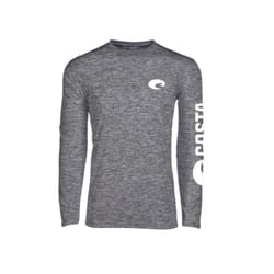 Costa L Long Sleeve Men's Crew Neck Gray Cationic Tee Shirt