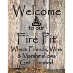 Desperate Enterprises .125 in. H X 16 in. L Multicolored Metal Fire Pit Wall Sign