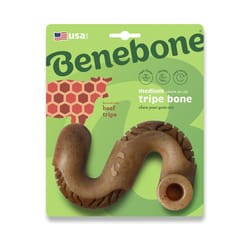 Benebone Brown Tripe Bone Chew Dog Toy Medium 1 pk