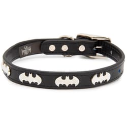 Buckle-Down DC Comics Black Batman Leather Dog Collar Medium