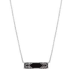 Montana Silversmiths Women's Majestic Twilight Black Onyx Bar Black/Silver Necklace