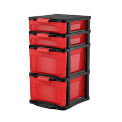 Bella Storage Solution Black/Red Storage Drawers Stackable