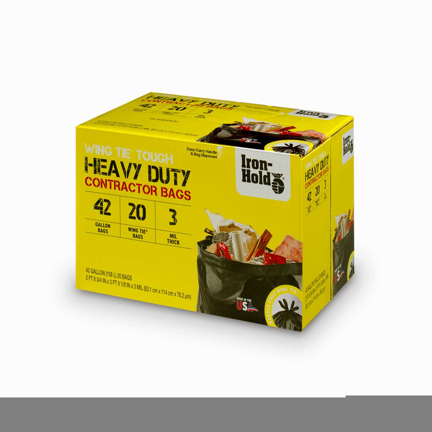 Iron Hold 42 gal. Contractor Bags Twist Ties 20 pk Ace Hardware